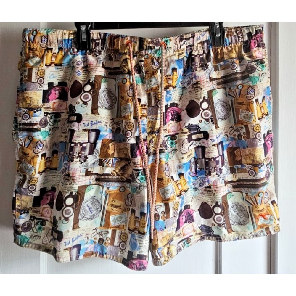 TED BAKER London " the world's your lobster" swim trunks Sz 7 men‎ NWOT
